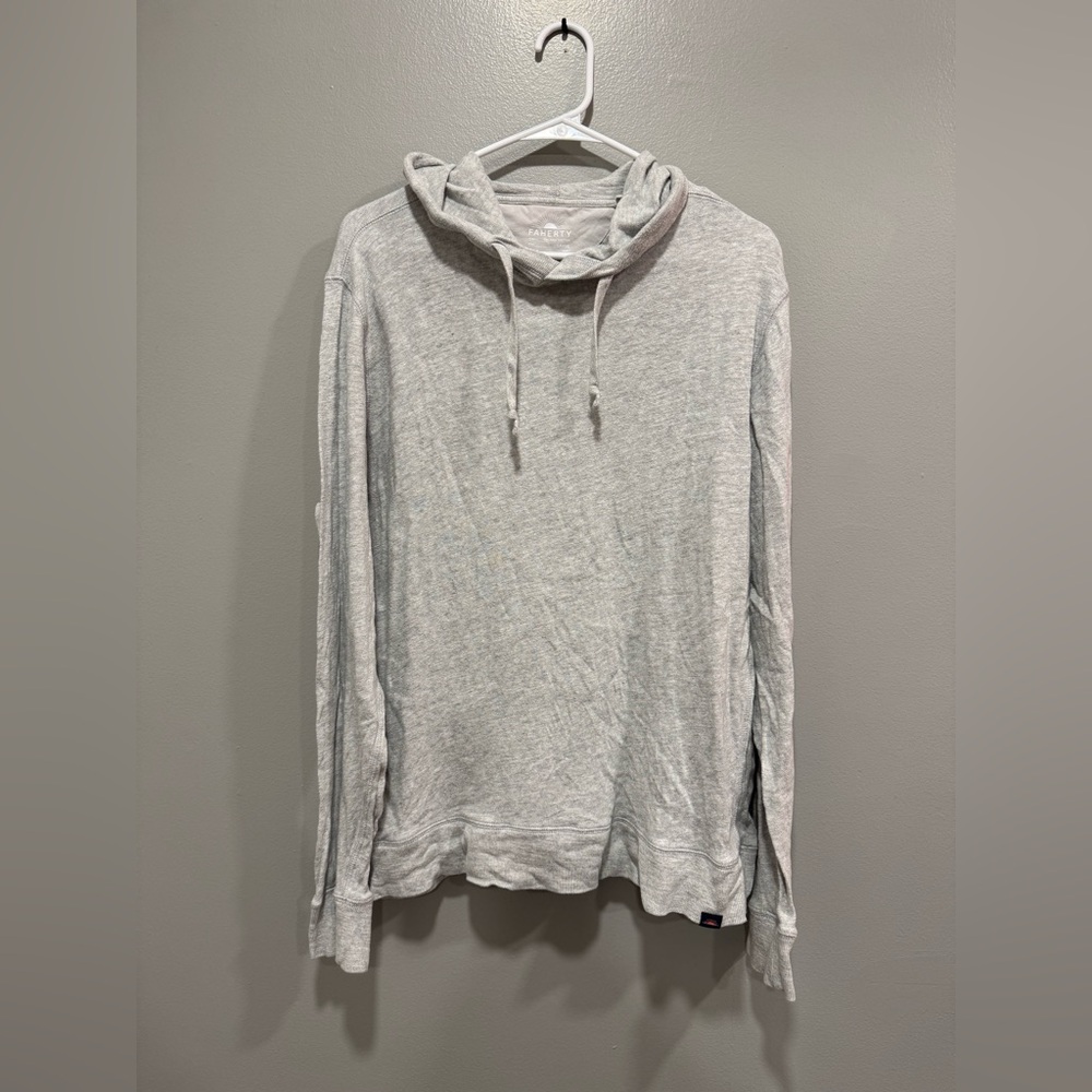 Faherty Organic Cotton Pullover Hoodie Size Large